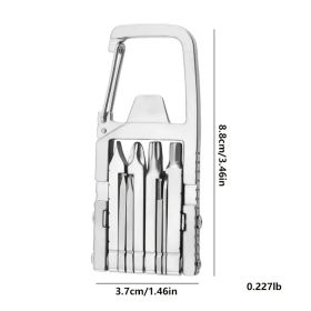 13 In 1 Multi-function Gadgets Stainless Steel Combination Tool, Mobile Phone Holder, Folding, Outdoor, Bottle Opener, Screwdriver, Hiking Buckle