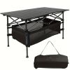 Portable 37" Oversized Camping Table - Instant-Roll Aluminum Folding Table for Camping, Outdoors, BBQs, etc.