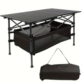 Portable 37" Oversized Camping Table - Instant-Roll Aluminum Folding Table for Camping, Outdoors, BBQs, etc.