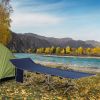 Folding Camping Cots for Adults with Carry Bags, Side Pockets, Outdoor Portable Sleeping Bed for Travel Camp Vocation, Blue
