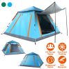 4-5 Person Camping Tent Outdoor Foldable Waterproof Tent with 2 Mosquito Nets Windows, Bag, Blue
