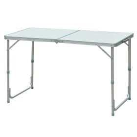 Outsunny 47" Aluminum Lightweight Portable Folding Easy Clean Camping Table with Carrying Handle