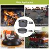 12Pcs Camping Cookware Set Aluminum Pot Pan Lid Tea Kettle Kit for Hiking Picnic Outdoor with 2Cups, Fork Spoon Knife, Bag