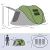Pop Up Tent with Porch and Carry Bag, 3000mm Waterproof, for 2-3 People Camping Hiking, Green