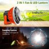 5200mAh LED Camping Fan Light, Outdoor USB Rechargeable Tent Camping Light, Travel Portable Ceiling Fan Lamp, Emergency Power Bank