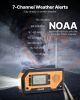 VEVOR Emergency Weather Radio, 2000mAh Battery, FM-AM-WB-NOAA Alert Solar Hand Crank w USB Cable