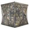 3 Person Portable Pop-Up Ground Tent / Blind with 3 Ports and Carrying Bag, Great For Hunters or Photographers