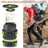 16 Pc Camping Cookware Set Aluminum Pot Pan Kettle Set, Bowls Knife Fork Spoon Carabiner Spatula Cutting Board