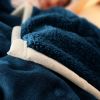 SOGA Navy Blue Throw Blanket  Fleece Bed Sofa Comforter