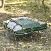 Foldable Camping Cot Bed, Inflatable Sleeping Air Mattress, Pad, Sleeping Bag, 2 Pillows and Foot Pump