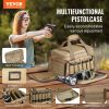 VEVOR Tactical Gun Range Bag for 4 Pistols Single Shoulder Strap Brown