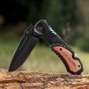 LOVE YOU MORE Engraved Pocket Knife Gift Set | Wood Gift Box & EDC Knife with Serrated Edge & Clip | Multi-Function Outdoor Tool for Camping, Hiking