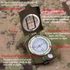 Military Lensatic Sighting Compass; Survival Tactical Backpacking Waterproof Compact; Handheld With Carry Bag