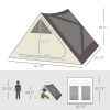 Outsunny Camping Tent, Easy Setup for 2-3 People, Ventilation Windows, Travel Bag Included