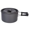 12Pcs Camping Cookware Set Aluminum Pot Pan Lid Tea Kettle Kit for Hiking Picnic Outdoor with 2Cups, Fork Spoon Knife, Bag