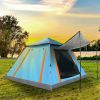 4-5 Person Camping Tent Outdoor Foldable Waterproof Tent with 2 Mosquito Nets Windows, Bag, Blue