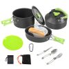 16Pcs Camping Cookware Set, Cookware Kit Aluminum Pot Pan Kettle and Utility Set with Bowls and Wares, Mess Kit