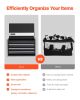 Tool Box 8.6-inch Portable Metal Tool Box with 3 Drawers Tool Organizer Black