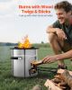 Camping Wood Burning Portable Rocket Stove with Carrying Bag for Backpacking, Stainless Steel, Single Door, Burn Wood