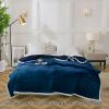 SOGA Navy Blue Throw Blanket  Fleece Bed Sofa Comforter