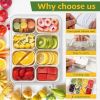 Divided Snack Box With Lid – Clear Food Storage Container With Colorful Compartments – Reusable Bento Organizer For Snacks, Fruits, Nuts
