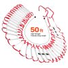 Fire Escape Ladder, 5-6 Story 50ft Retractable Emergency Safety Fire Escape Ladder, Sturdy, Anti-Slip with Wide Rungs