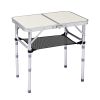 Outdoor Folding Camping Table, 2ft Portable Pinic Table with 3 Adjustable Height