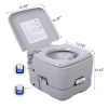 Lightweight Portable Toilet, 2.6 Gallon Flushable Camping Toilet, Sanitary Outdoor Travel Toilet for Tents Boats Semi Trucks RV's Gray