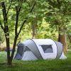 4 Person White + Gray Pop-Up Tent