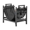 Indoor Firewood Rack, 1.5 ft Curved Log Holder with Canvas Carrier, 40lb Capacity Wood Storage Stand, Powder-Coated Steel Firewood Holder