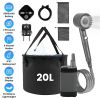 Portable Shower for Outdoors-IPX7 6000mAh Rechargeable Pump-Filtered Shower Head with 20L Bucket