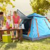 4-5 Person Camping Tent Outdoor Foldable Waterproof Tent with 2 Mosquito Nets Windows, Bag, Blue