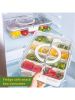 Divided Snack Box With Lid – Clear Food Storage Container With Colorful Compartments – Reusable Bento Organizer For Snacks, Fruits, Nuts