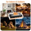 2-Pack Smokeless Fire Pits with Windshield – 13.8"x7.1"x5.5" Rectangular Outdoor Firepit with Telescoping Roasting Forks & Fire Tamer – Iron Body & St