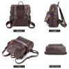 Women Removable Strap Nylon Backpack, Coffee