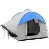 2000mm Waterproof SUV Tent, Car Tent with 3 Doors and Mesh Window, for 5-6 Person Camping Travel, Gray and Blue