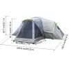 10 People Three Room Family Camping Tent, Dark Gray Polyester Cloth, Fiberglass Poles Camping Tent