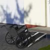 HOMCOM Wheelchair Ramp, 4ft, Aluminum, Portable, Non-Slip Surface, Black, for Steps, Doorways, Stairs