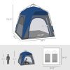 Camping Tent 4 Person Pop Up Tent Quick Setup Automatic Hydraulic Family Travel Tent w/ Windows, Doors Carry Bag Included