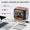 FlashFish 300W Power Station &100W Foldable Solar Panel, Li-Ion Battery Bank With AC-USB-DC Outputs