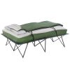 Foldable Camping Cot Bed, Inflatable Sleeping Air Mattress, Pad, Sleeping Bag, 2 Pillows and Foot Pump