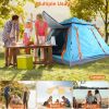 4-5 Person Camping Tent Outdoor Foldable Waterproof Tent with 2 Mosquito Nets Windows, Bag, Blue