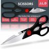 Heavy Duty Multi-Purpose Kitchen Scissors, Food Scissors, Sharp Scissors with Nutcrackers, Bottle Opener, Can Opener, Vegetable Cutting Scissors
