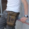 Canvas Drop Leg Bag Multi-Pocket Outdoor Waist Pack For EDC Tactical Military Outdoor Hiking Climbing Bike Travel