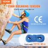 VEVOR 10.2mm Dynamic Climbing Rope, 40M(131ft) Outdoor Rock Climbing Rope 25KN Breaking Tension, Fiber Rope with Steel Snap Hooks for Escape
