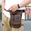 Canvas Drop Leg Bag Multi-Pocket Outdoor Waist Pack For EDC Tactical Military Outdoor Hiking Climbing Bike Travel