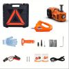 LCD Display Electric Car Jack, 5 Ton Hydraulic Jack with Impact Wrench, Portable Car Lift with Built-in Inflatable Pump