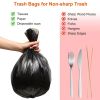 4 Rolls Black Garbage Bags 6.18 Gallons Unscented Disposable Trash Bags Portable Leak Resistant Toilet Liners