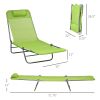 Outsunny 2 Piece Folding Chaise Lounge Chairs, Pool Sun Tanning Chairs with Reclining Back, Breathable Mesh Seat, Headrest for Beach, Yard, Patio
