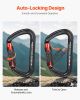 3 PCS Auto Locking Carabiner Clips Heavy Duty 30 KN for Climbing Hiking